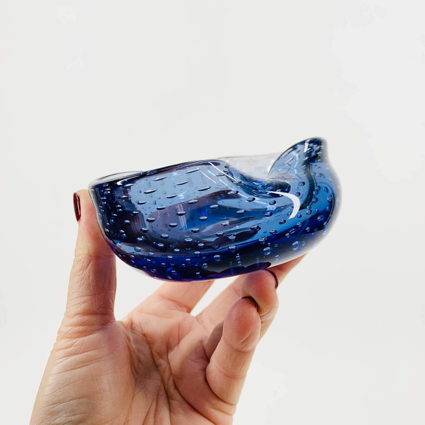 1950s MURANO PERIWINKLE PINCHED BOWL/ASHTRAY