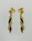 80s TRIFARI BLACK ENAMEL NECKLACE SUITE