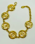 1982 CHANEL CC LOGO COIN LINKS BRACELET