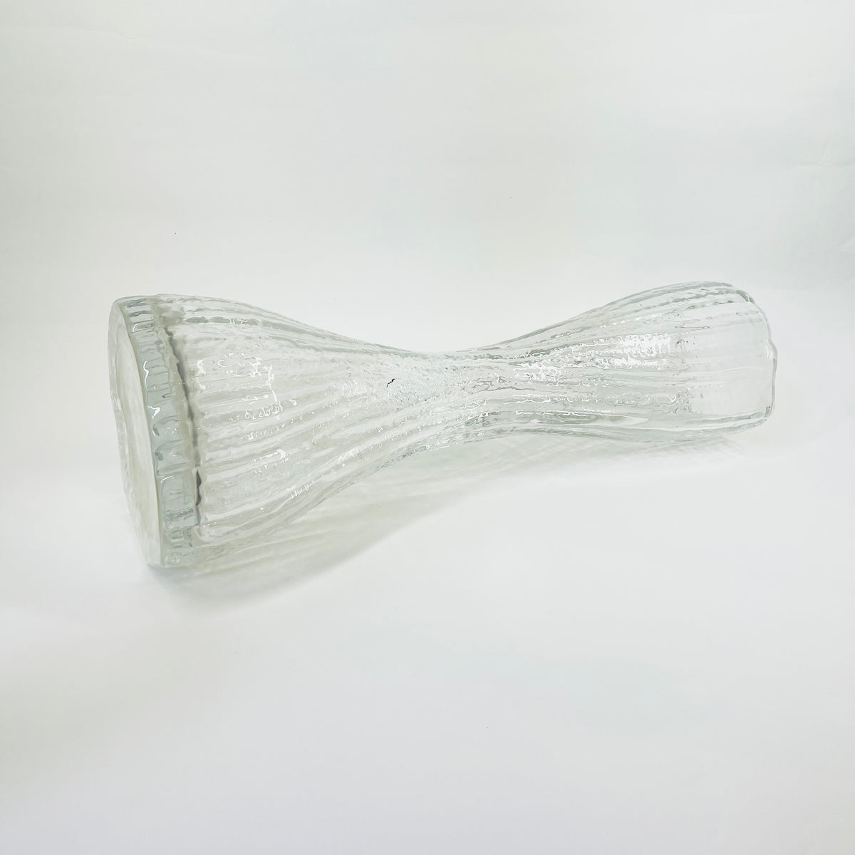 LARGE 1960s INGRID GLASHUTTE BARK GLASS VASE