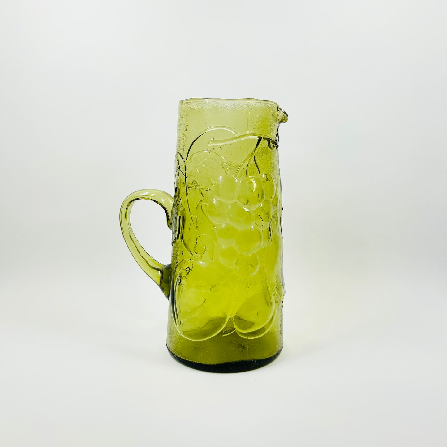 1970s ITALIAN GREEN PRESSED GLASS JUG