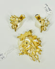 1950s CORAL SEASHELLS EARRINGS BROOCH SUITE