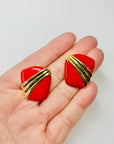 80s BARCS RED ENAMEL NECKLACE SUITE