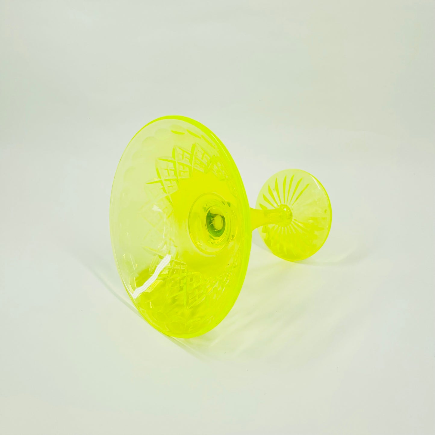 ANTIQUE URANIUM GLASS COMPORT