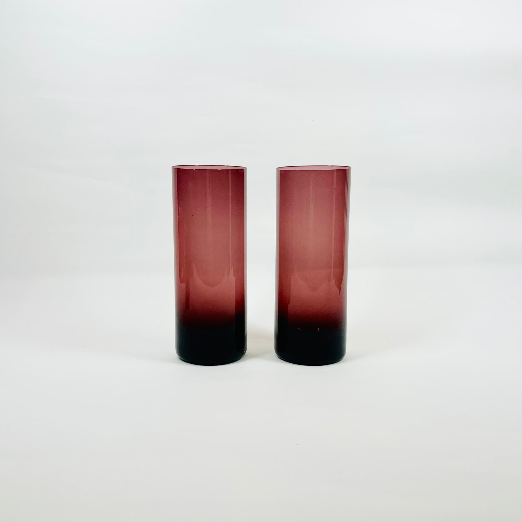1950s POLISH PURPLE AMETHYST HIGHBALL GLASSES