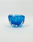 1950s TURQUOISE BLUE MURANO PINCHED BOWL
