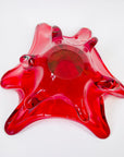 LARGE 1940s URANIUM MURANO RED SOMMERSO GLASS BOWL