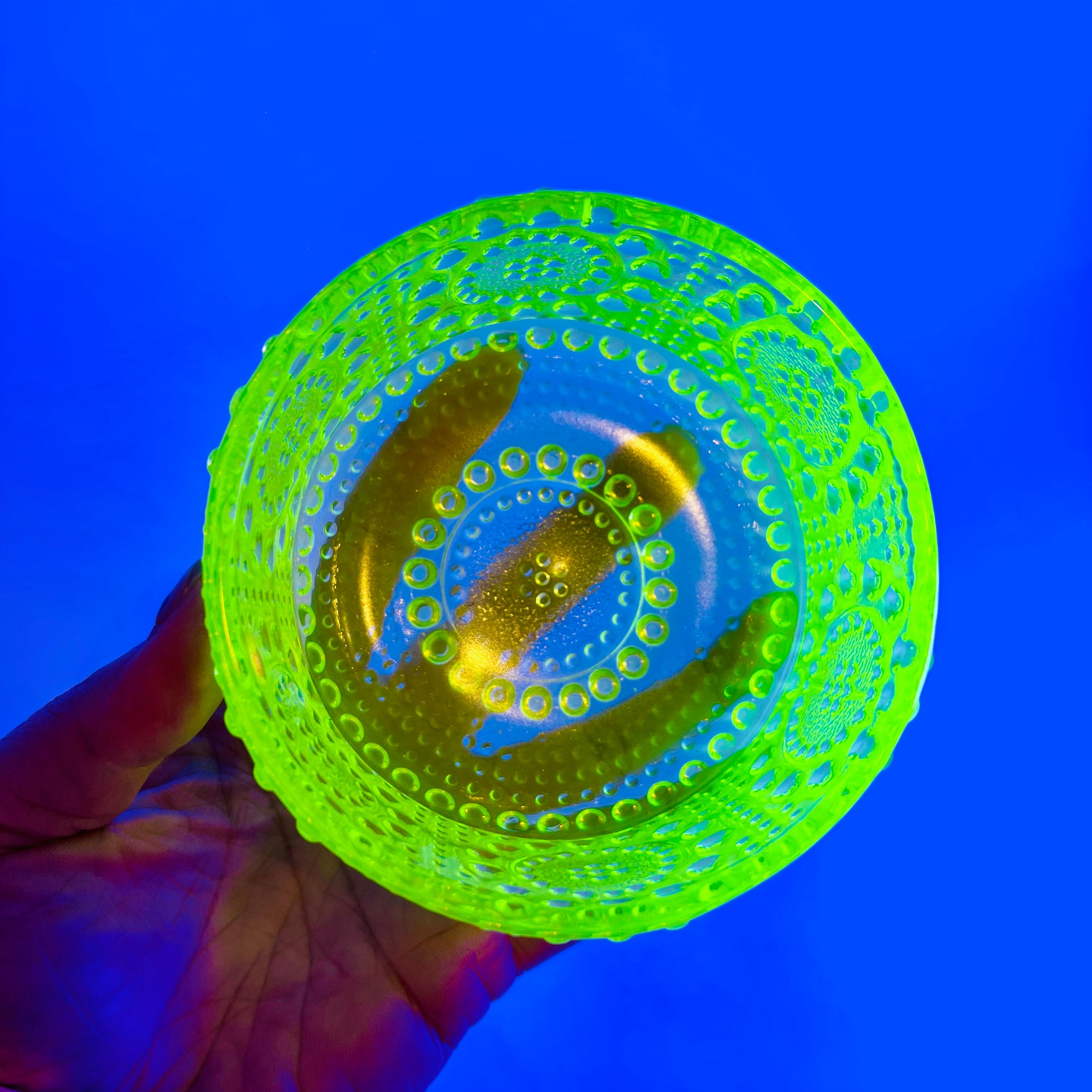 MIDCENTURY FINNISH URANIUM GLASS GRAPPONIA BOWL BY NANNY STILL FOR RIIHIMAEN LASI