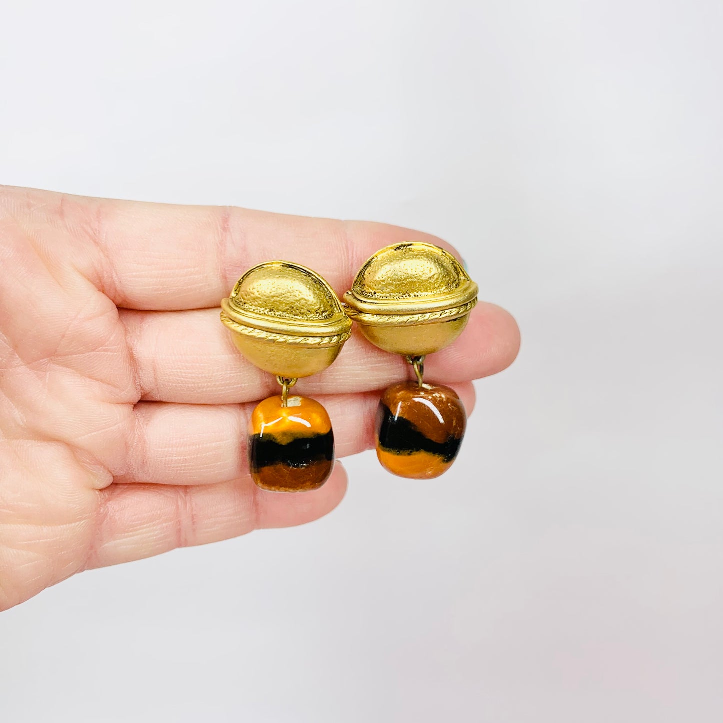 1950s DROP EARRINGS WITH CERAMIC BEADS