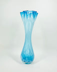 1960s MURANO BLUE SPATTER GLASS HANDKERCHIEF VASE