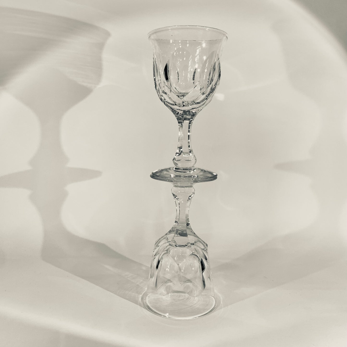 ANTIQUE CUT ENGLISH CRYSTAL WINE GLASSES