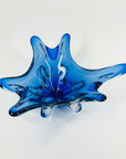 1940s URANIUM MURANO COBALT BLUE SOMMERSO GLASS BOWL