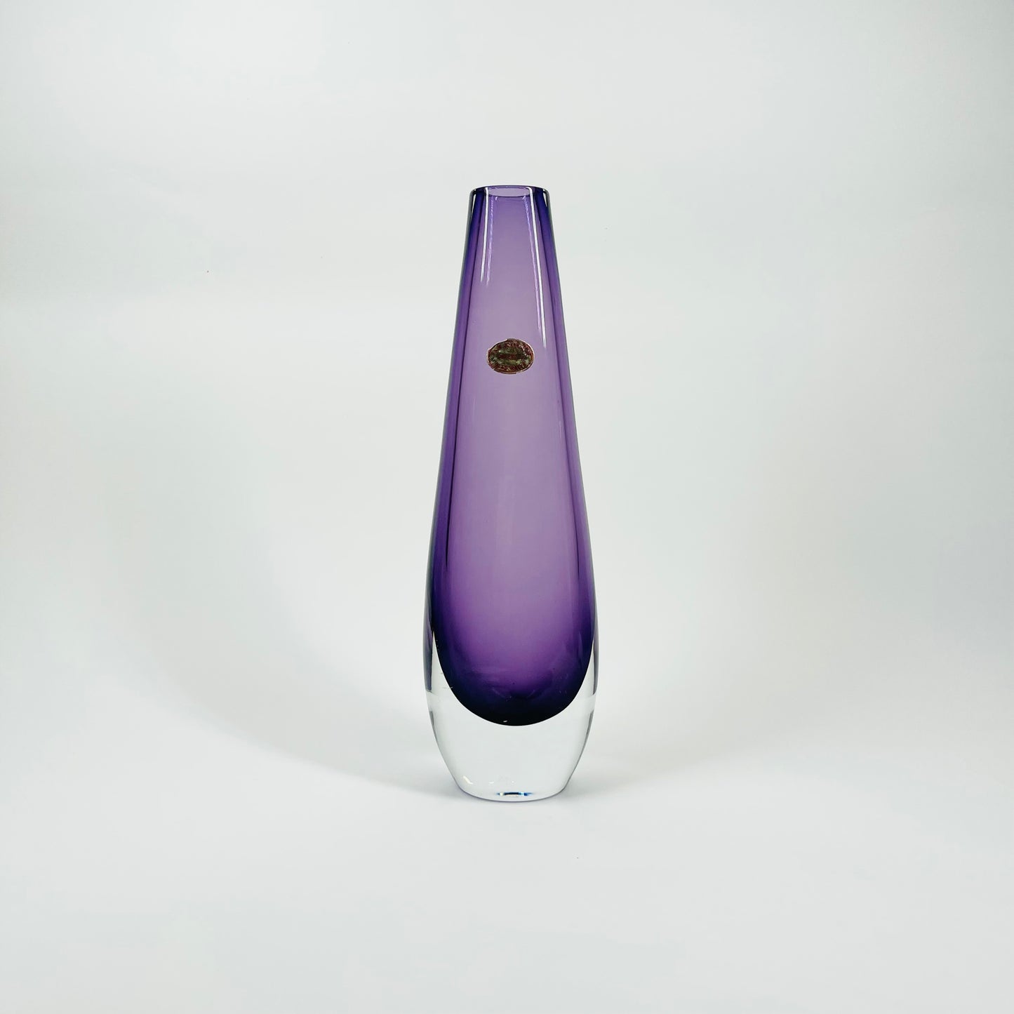 1970s SWEDISH ASEDA PURPLE SOMMERSO GLASS POSY VASE