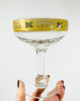 1950s GOLD GILDED FRANGIPANE GLASS COUPE