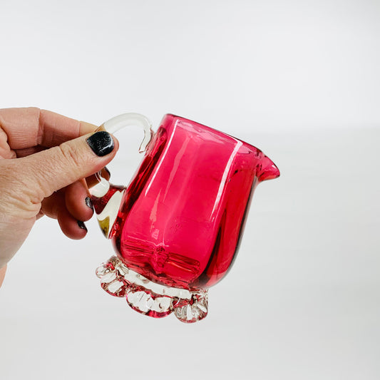 VICTORIAN PINK GLASS JUG