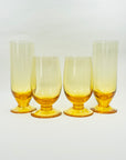 1950s STUART AMBER CRYSTAL FOOTED HIGHBALL