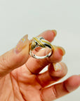1980s VINTAGE TIFFANY & CO SIGNATURE CROSS CABLE SILVER GOLD RING