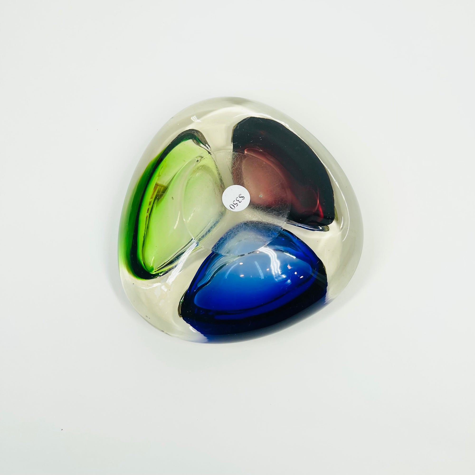 1950s MURANO RED GREEN BLUE BOWL/ASHTRAY