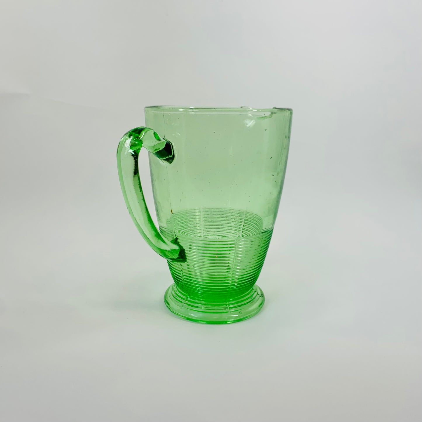 ANTIQUE GREEN DEPRESSION GLASS JUG