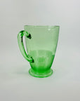 ANTIQUE GREEN DEPRESSION GLASS JUG