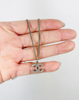 Y2K CHANEL DIAMANTÉ LOGO NECKLACE