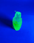 URANIUM GLASS MINIATURE OWL
