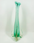 1950s MURANO TURQUOISE BLUE PAPERWEIGHT SWUNG GLASS VASE
