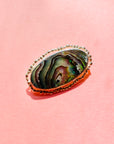 ANTIQUE EDWARDIAN SILVER MOTHER OF PEARL BROOCH