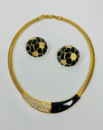 80s BARCS BLACK ENAMEL NECKLACE SUITE