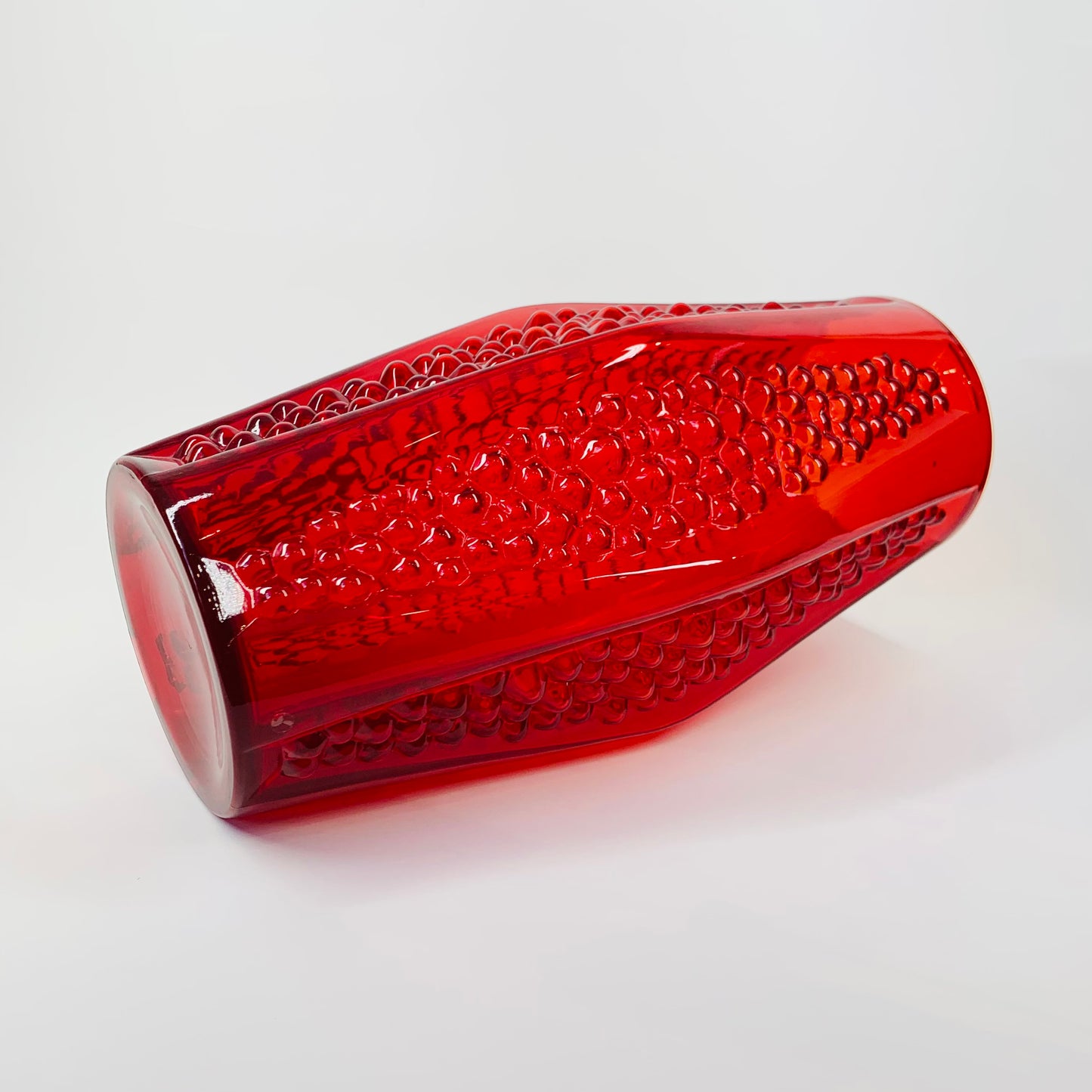 1960s ITALIAN EMPOLI RED GLASS VASE