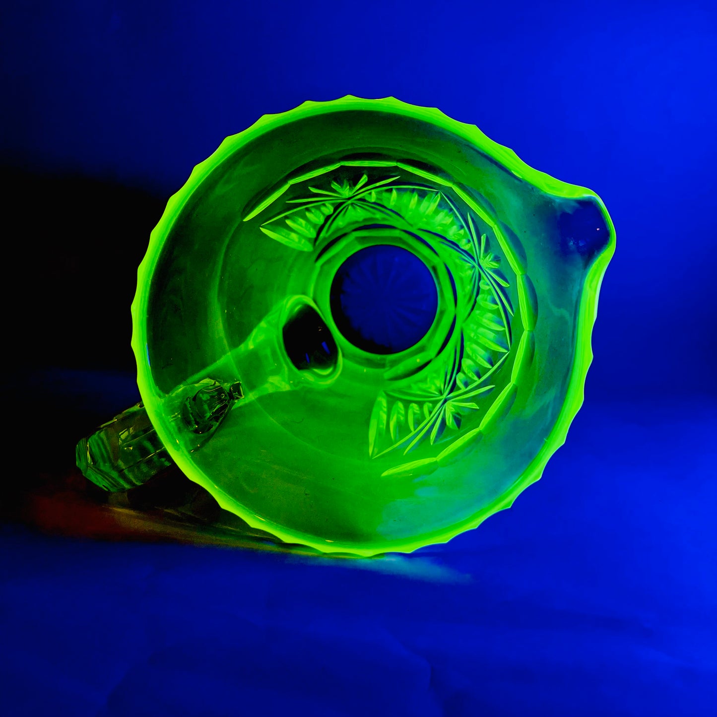 ANTIQUE URANIUM GLASS JUG