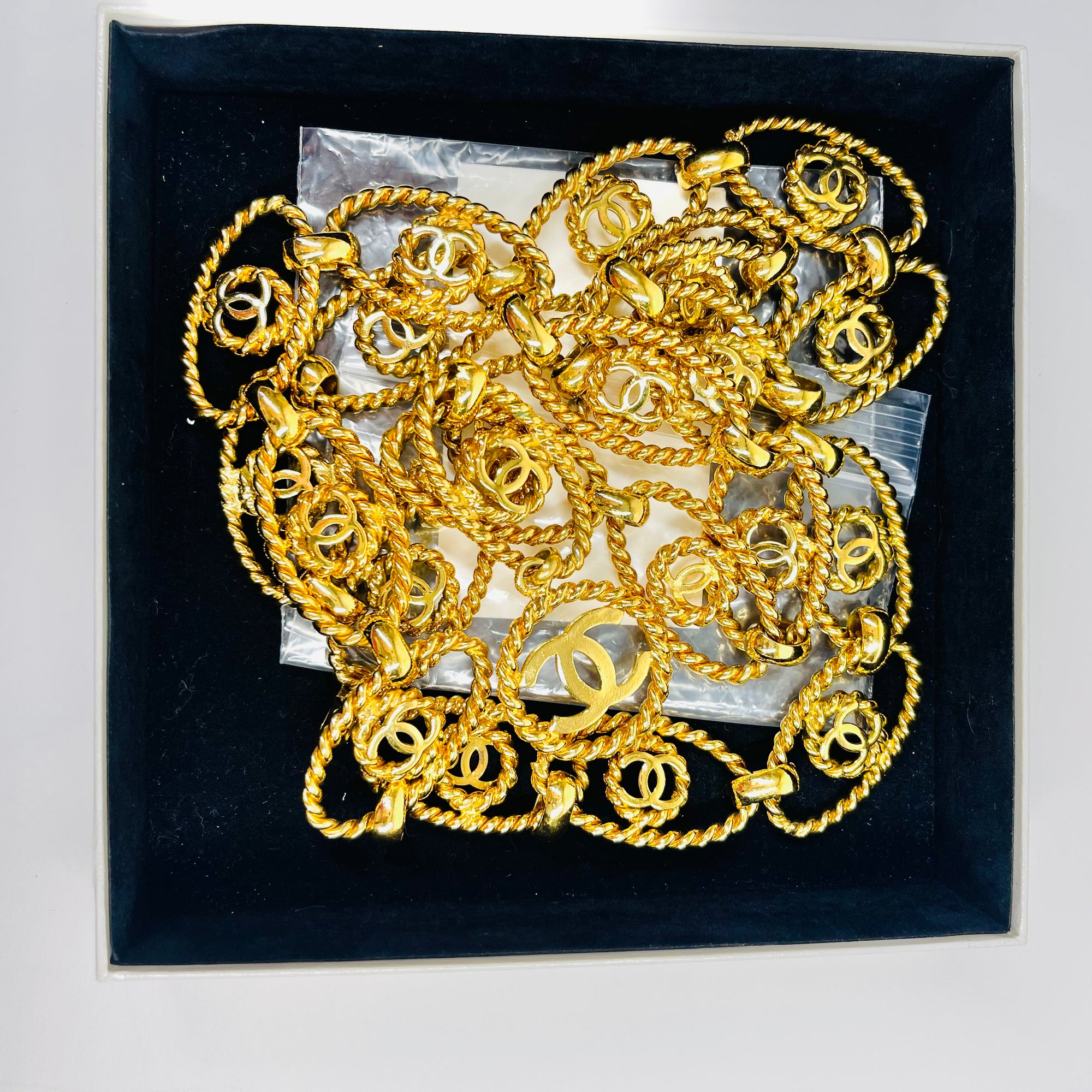 1990s CHANEL MATELASSE GOLD PLATED LOGO BELT