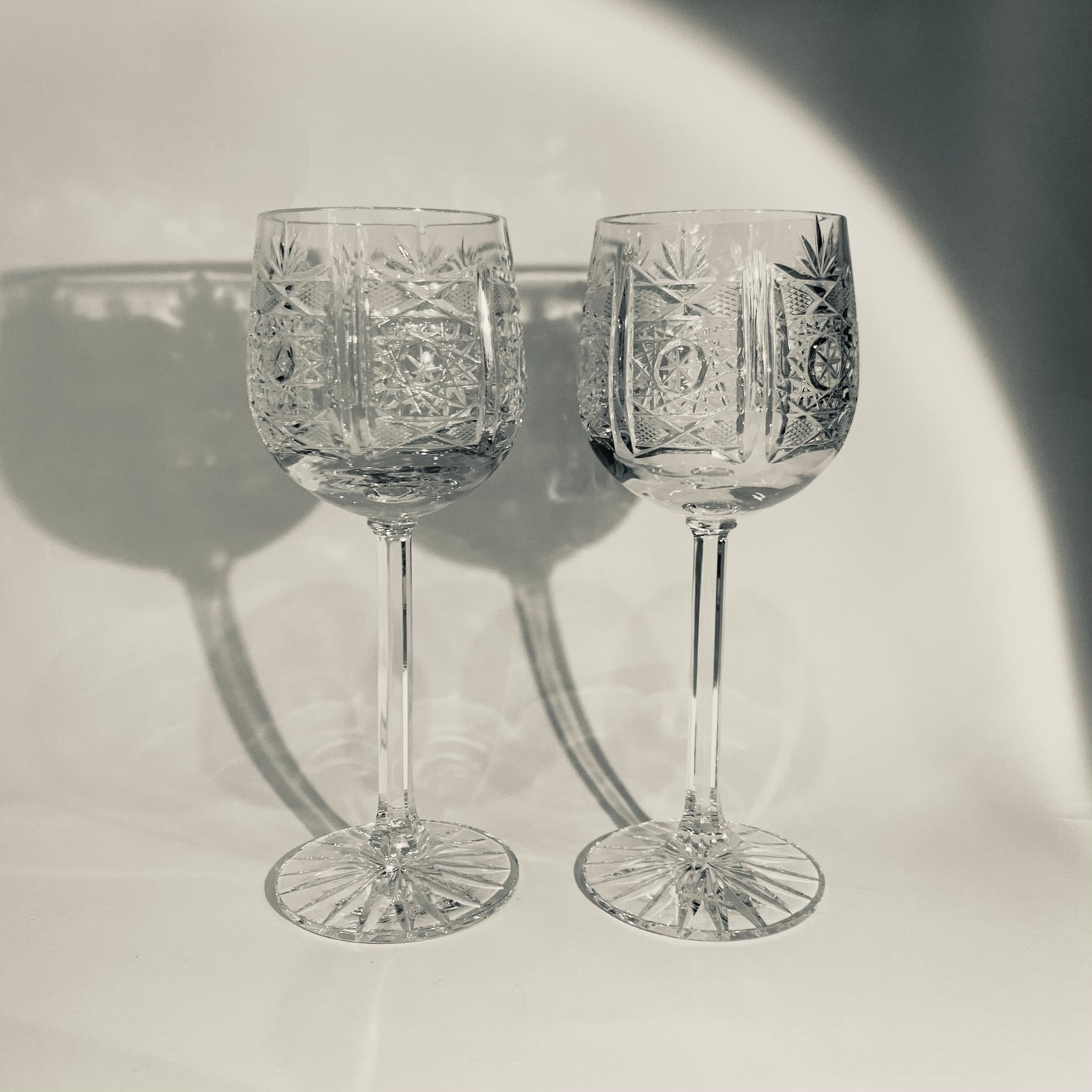 ANTIQUE AMERICAN BRILLIANT CRYSTAL COCKTAIL GLASSES