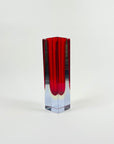1950s RED YELLOW NEODYMIUM SMALL BLOCK MANDRUZZATO VASE
