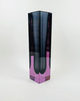 XL 1950s NEODYMIUM PURPLE MURANO SOMMERSO FACETED GLASS BLOCK VASE