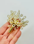 1960s HANDMADE SEED PEARL BOUQUET BROOCH
