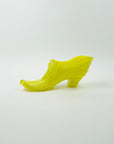 1940s FENTON PRESSED COLOUR MILK GLASS BOOT/MINI VASE