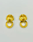 1980s BLACK ENAMEL DIAMANTE STATEMNT CLIP ON EARRINGS IN THE ART DECO STYLE