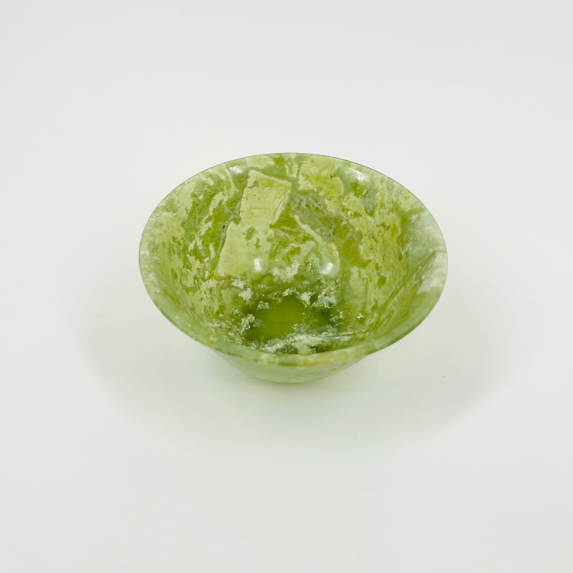 ANTIQUE GREEN JADE STONE CEREMONIAL BOWL