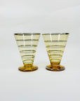 50s AMBER SILVER GILDED CONICAL/COCKTAIL GLASSES