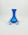 1970s MURANO COBALT BLUE TEXTURED GLASS POSY VASE