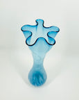 1960s MURANO BLUE SPATTER GLASS HANDKERCHIEF VASE