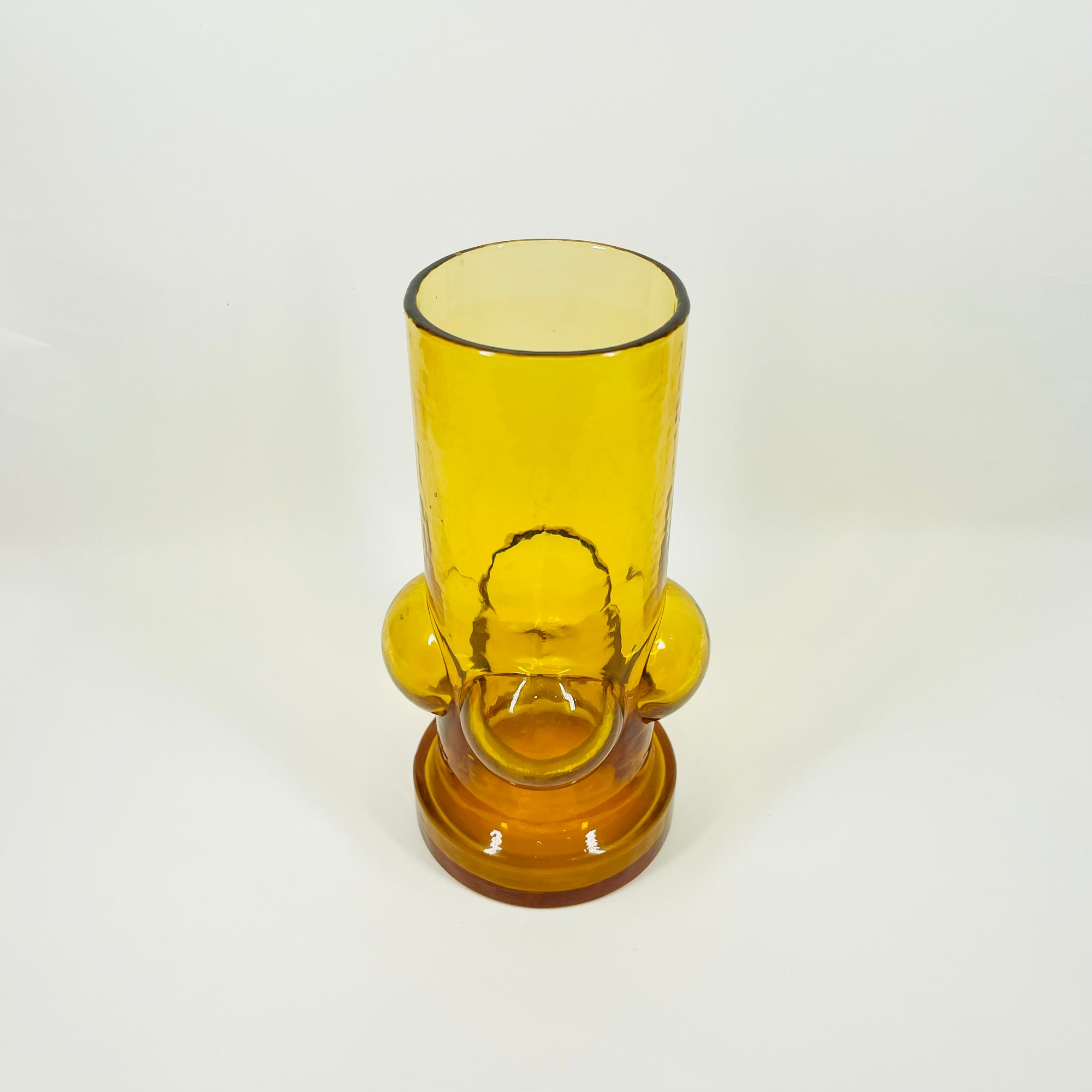 1960s FINNISH RIIHIMAEN AMBER GLASS VASE