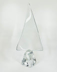 LARGE 1980s DAUM FRANCE CRYSTAL SAIL PAPERWEIGHT/SCULPTURE