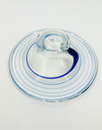 1980s COBALT BLUE MURANO WIRED GLASS BOWL