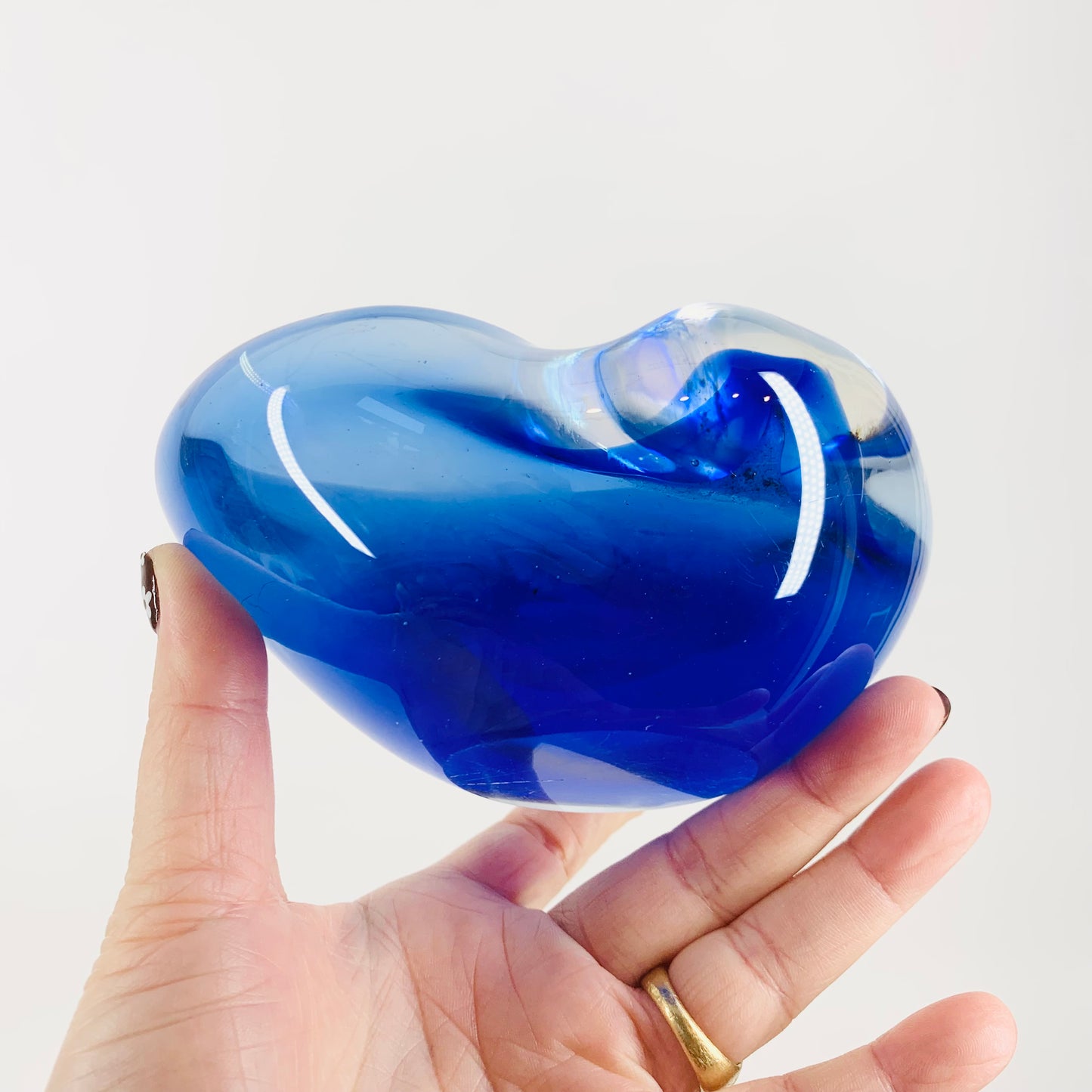 1970s MURANO COBALT BLUE SHELL BOWL/ASHTRAY