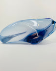 CZECH GLASS BLUE PINK BOWL