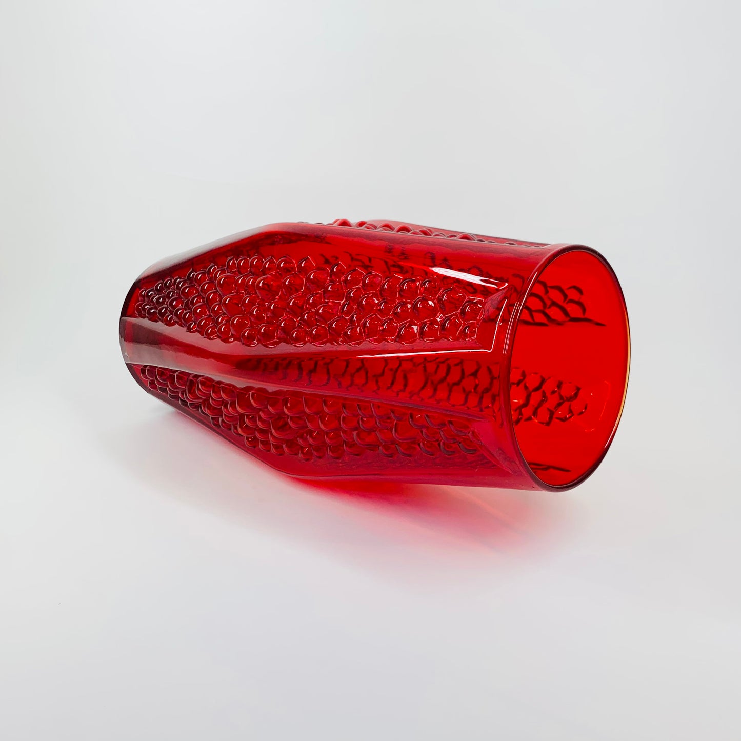 1960s ITALIAN EMPOLI RED GLASS VASE