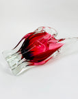 1960s SKLO UNION GREEN SOMMERSO GLASS VASE BY JOSEF HOSPODKA