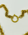 LIMITED EDITION 1980s CHANEL FILIGREE LOGO PENDANT NECKLACE WITH FANCY TEXTURED LINKS